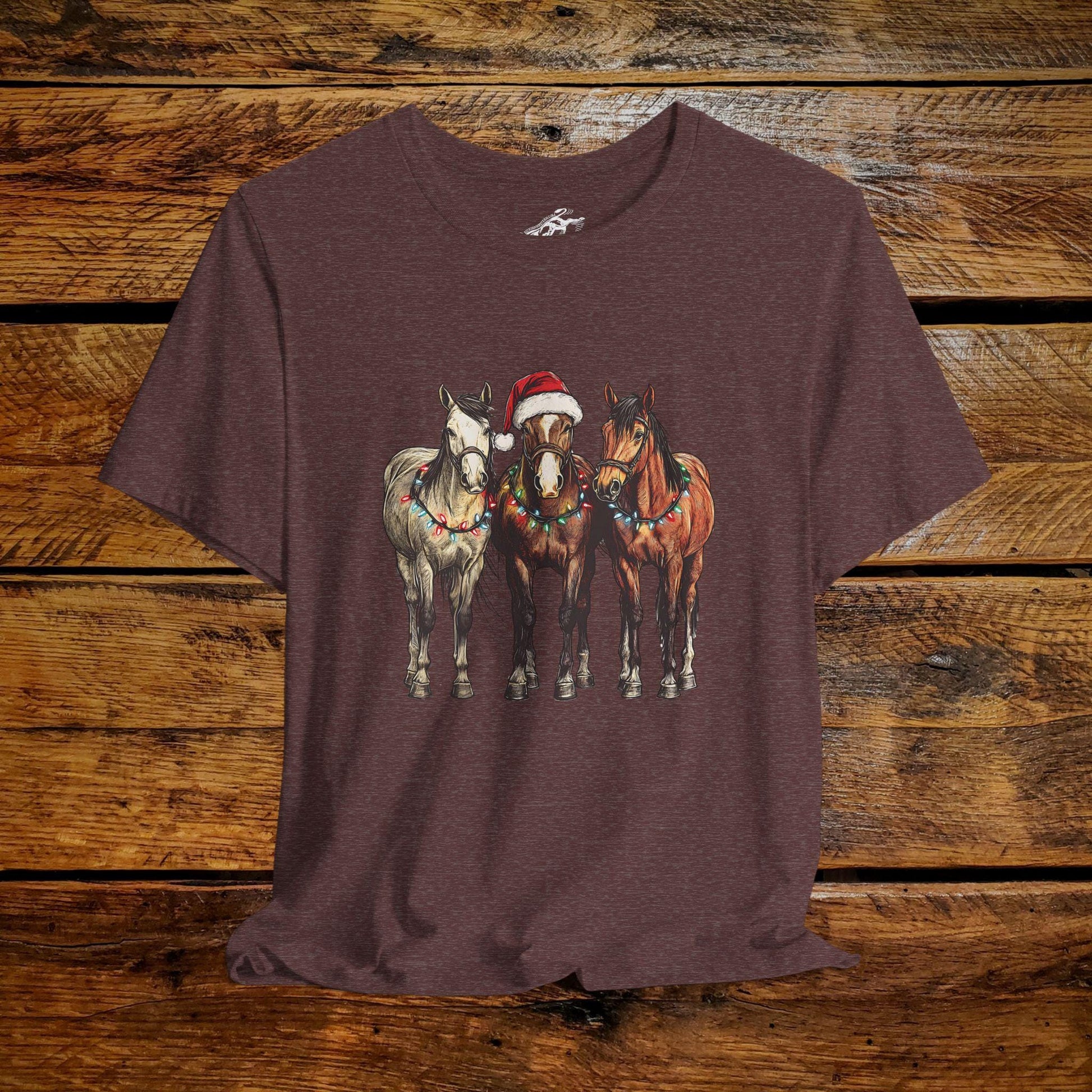 Christmas Ponies - Premium Extra Soft Vintage Western Tee Shirt - Pick Your Color - Baby, Toddler, Youth, Adult Sizes