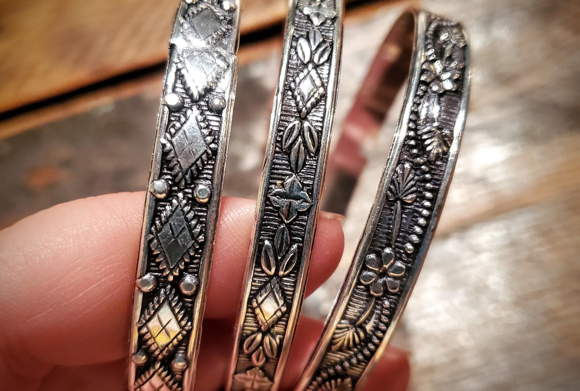 Sterling Silver Western Bangle Bracelet Set