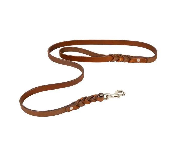 Solid Leather Braided Dog Leash with Snap - Unique Gift for Horse & Dog Lovers!