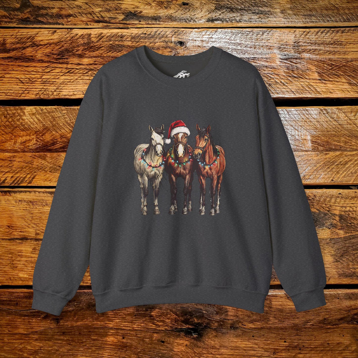 Christmas Ponies - Premium Vintage Western Sweatshirt - Pick Your Color - Youth & Adult Sizes