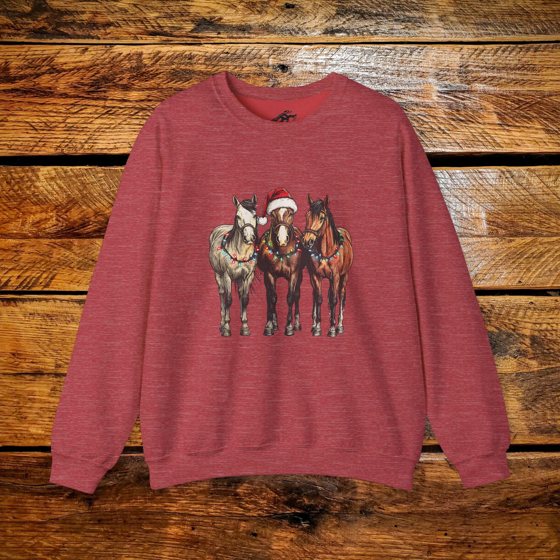 Christmas Ponies - Premium Vintage Western Sweatshirt - Pick Your Color - Youth & Adult Sizes