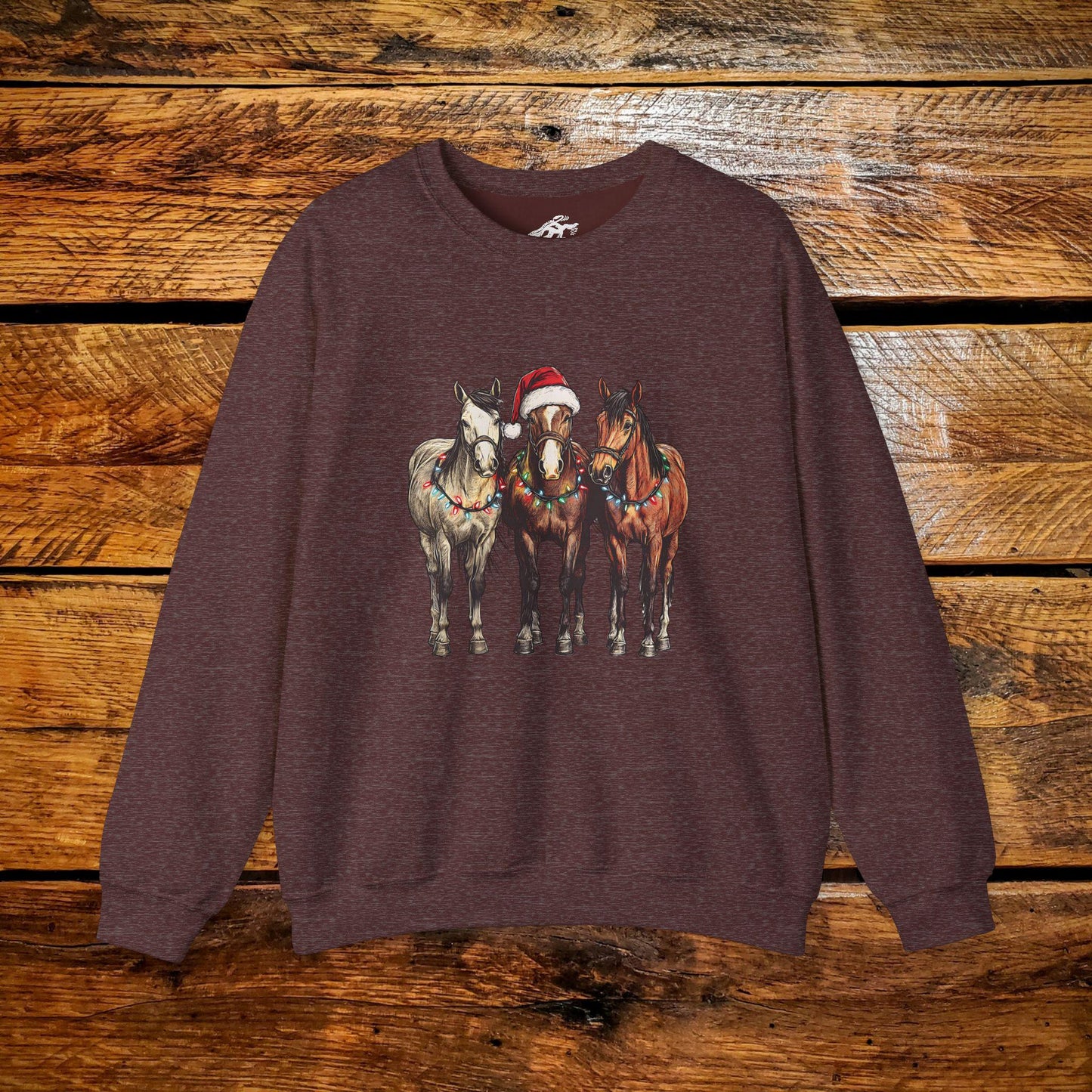 Christmas Ponies - Premium Vintage Western Sweatshirt - Pick Your Color - Youth & Adult Sizes