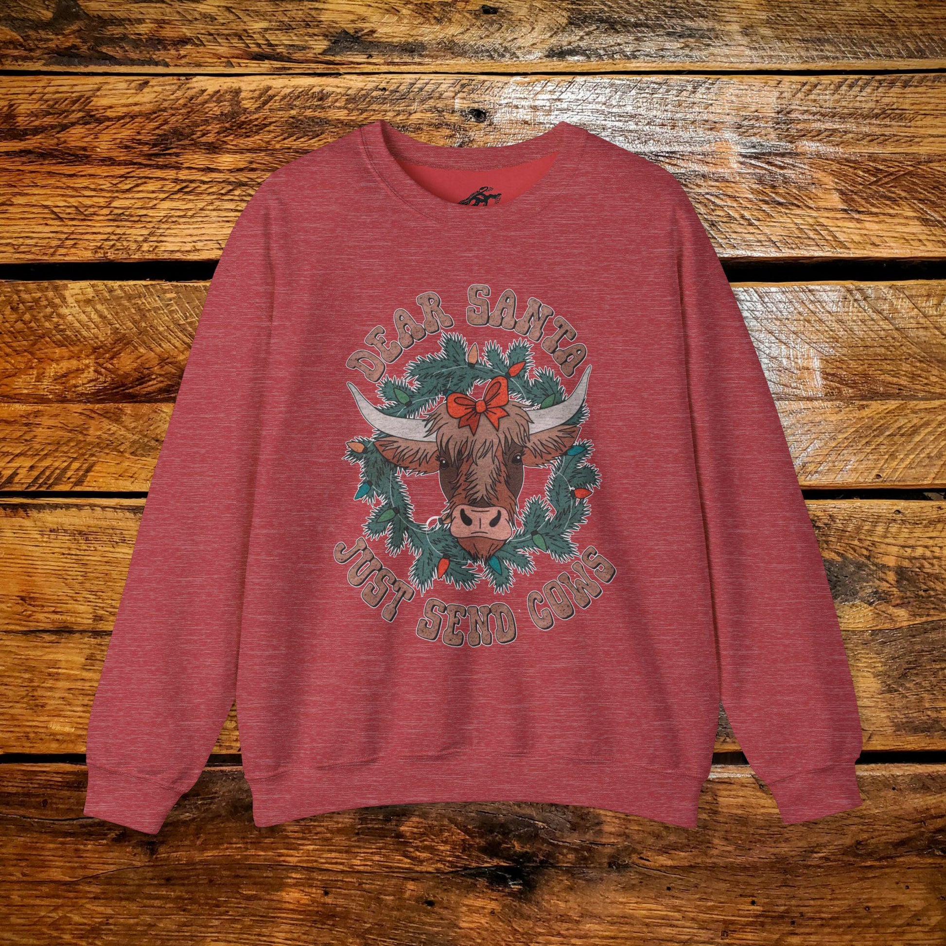 Dear Santa, Just Send Cows - Premium Vintage Western Sweatshirt - Pick Your Color - Youth & Adult Sizes