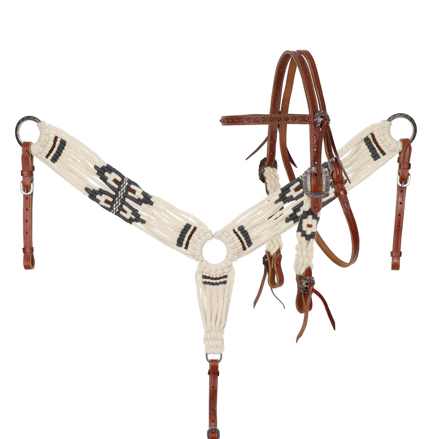 Handwoven Mohair Western Breastcollar & Headstall Set