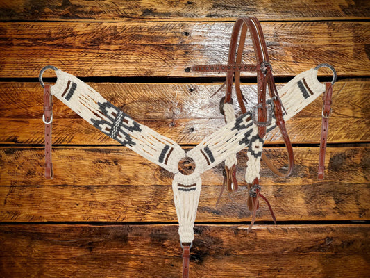 Handwoven Mohair Western Breastcollar & Headstall Set