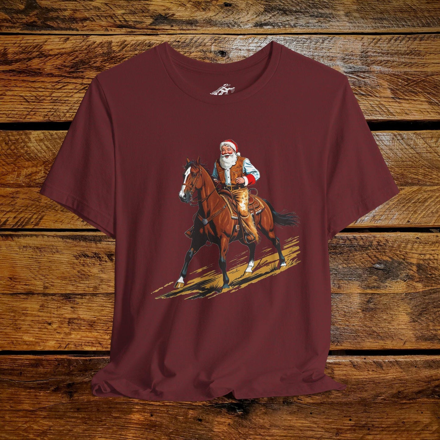 Vintage Cowboy Santa Galloping - Premium Extra Soft Vintage Western Tee Shirt - Pick Your Color - Baby, Toddler, Youth, Adult Sizes