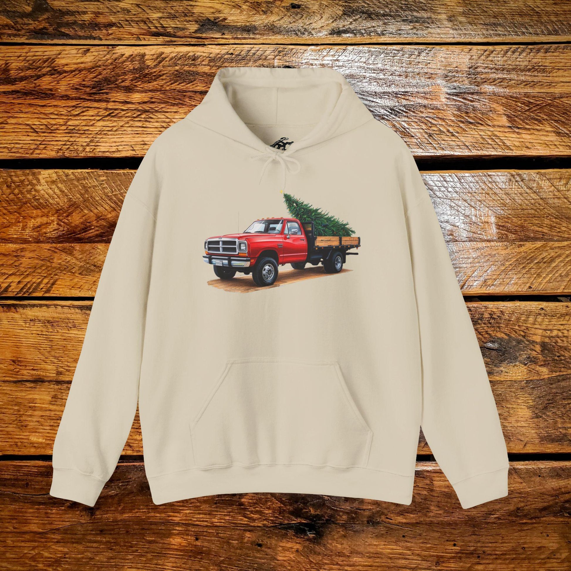 Vintage Ranch Truck with Christmas Tree - Premium Vintage Western Hoodie - Pick Your Color - Youth & Adult Sizes