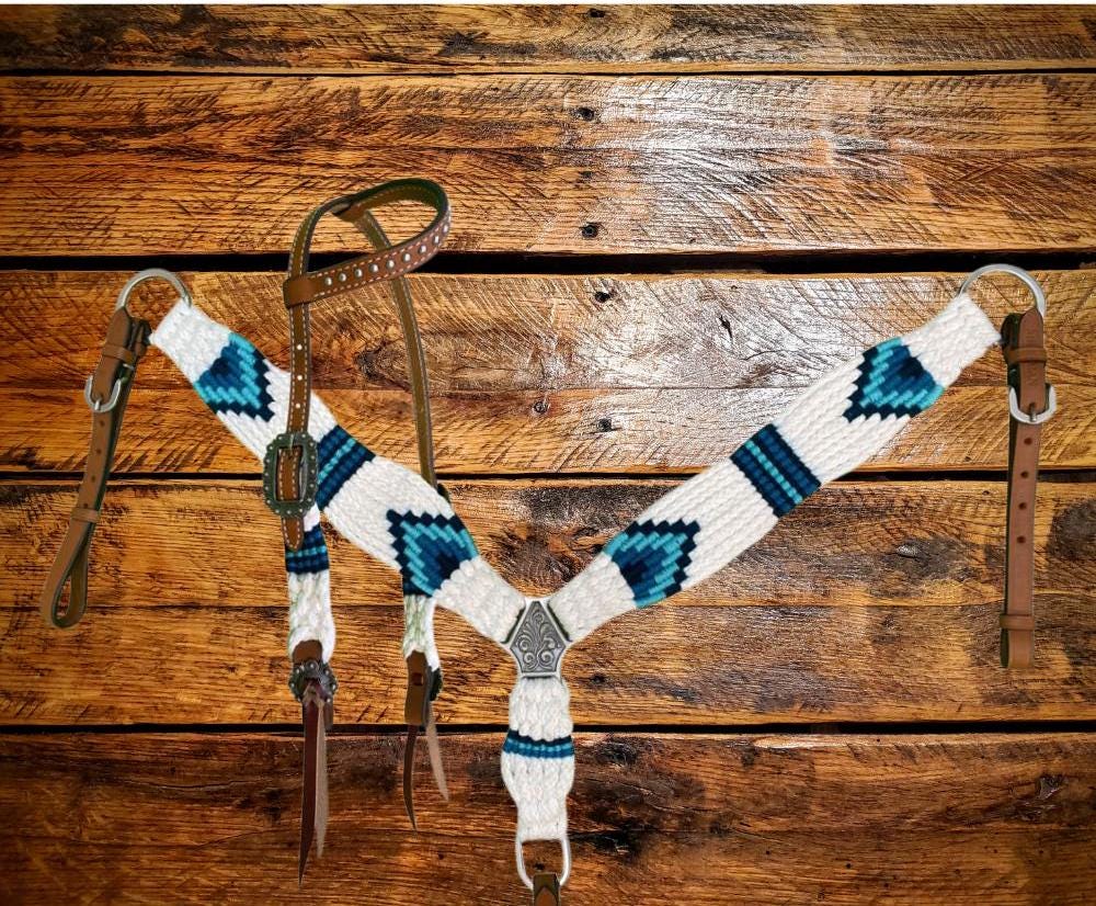 Handwoven Pony Western Breastcollar & Headstall Set