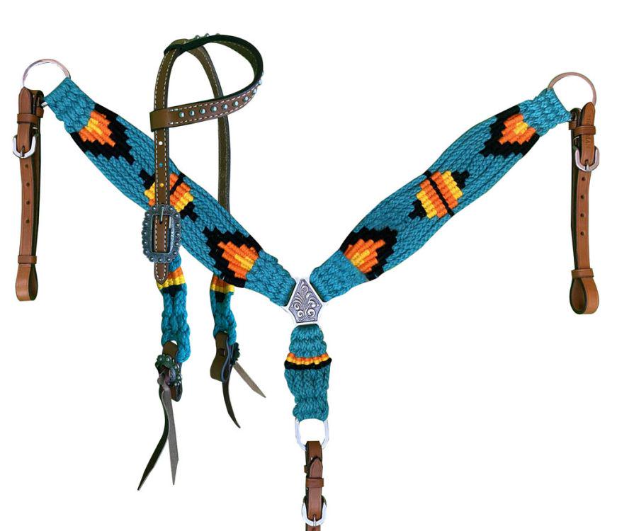 Handwoven Pony Western Breastcollar & Headstall Set