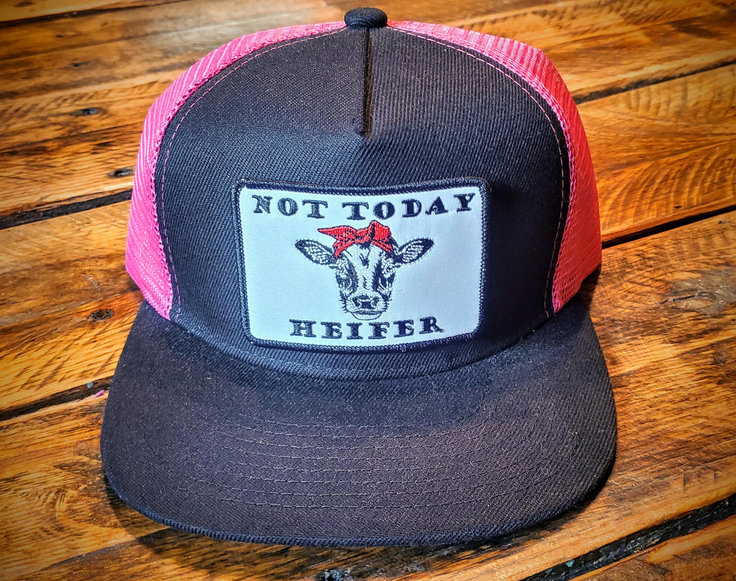 Not Today Heifer Embroidered Western Retro Trucker Hat - Infant, Youth, & Adult Sizes