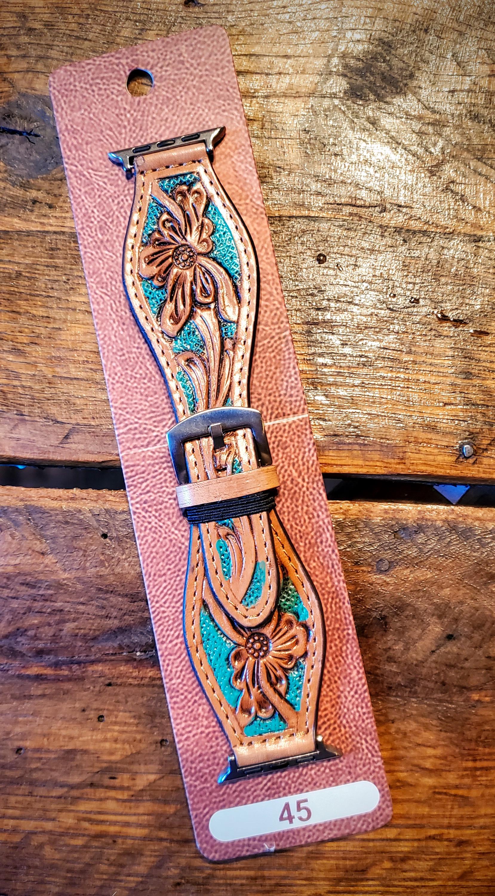 Hand Tooled Leather Watch Bands - Great Gifts & Stocking Stuffers!