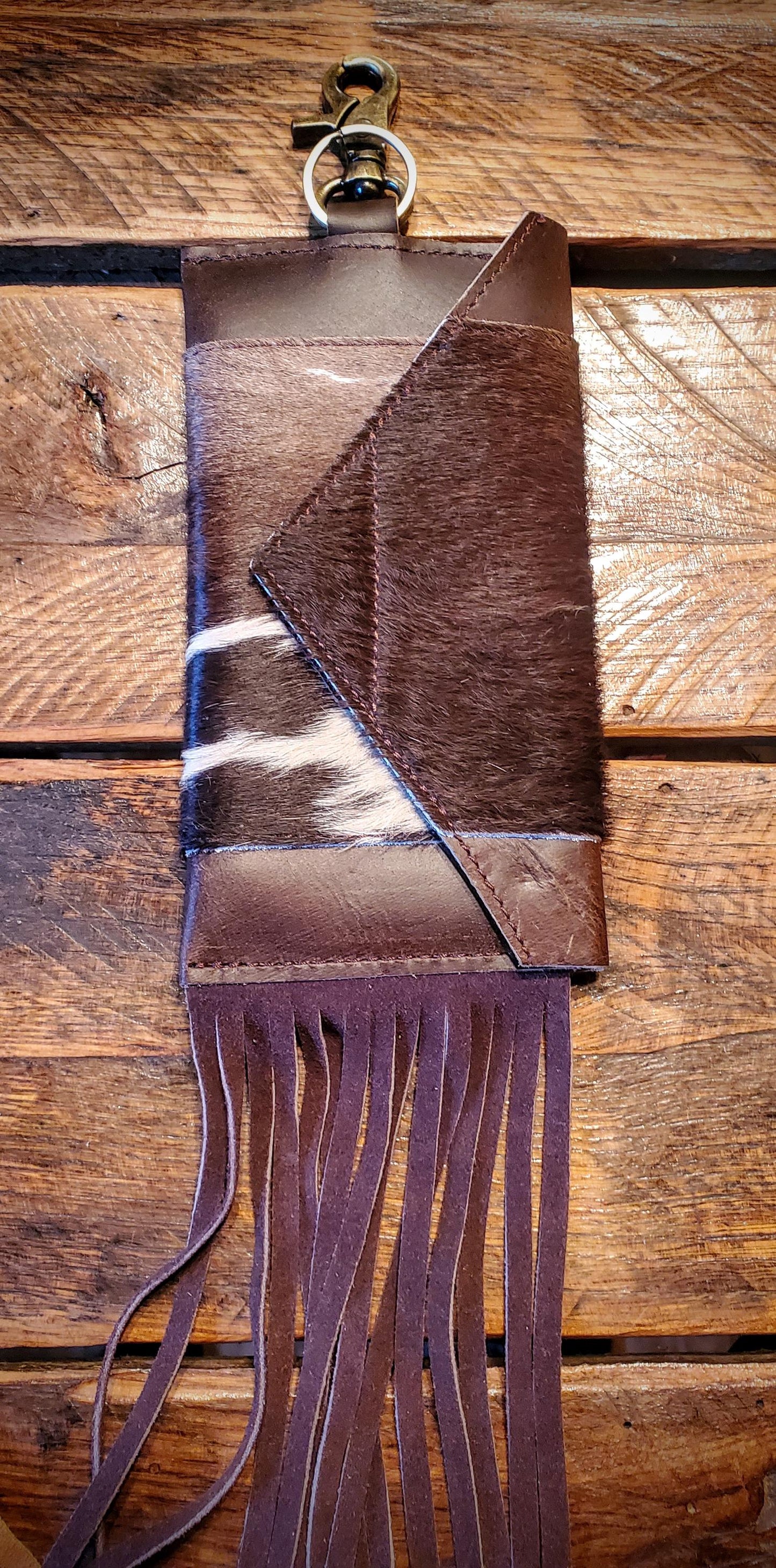 Genuine Cowhide Clip-On Phone Saddle Pouches - Great Gifts & Stocking Stuffers!