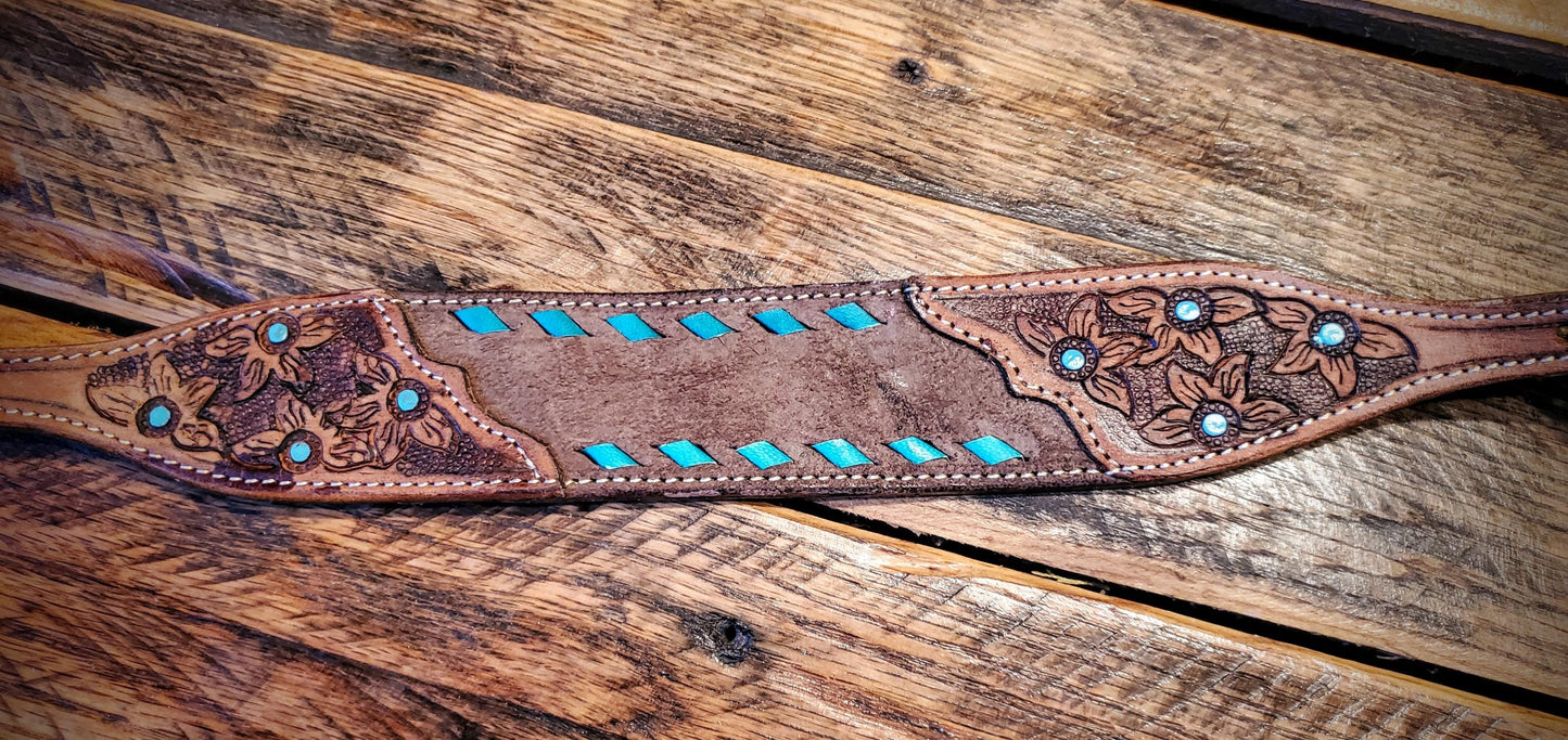 Adjustable Tooled Leather & Beaded Wither Straps - Great Gifts for horse lovers!