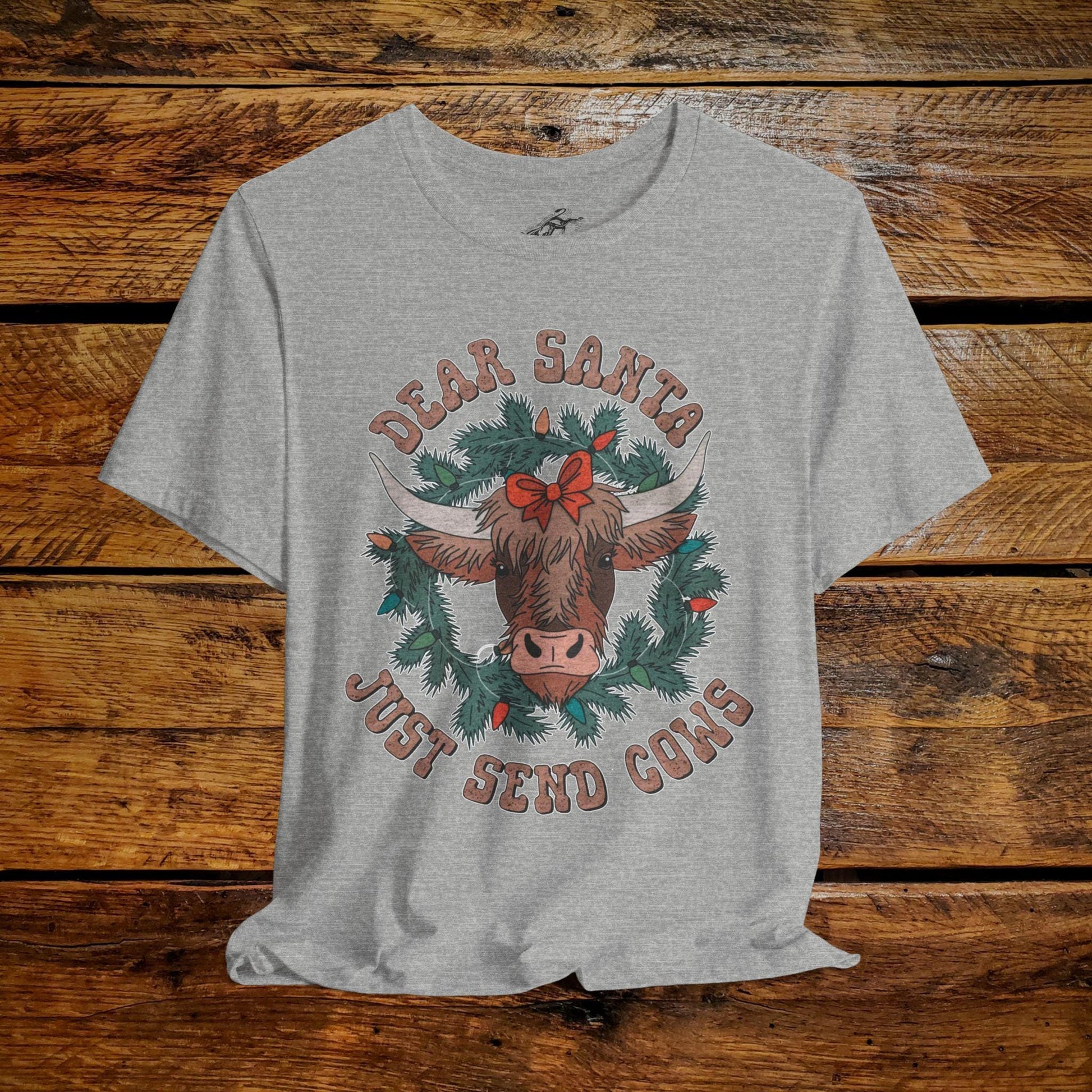 Dear Santa, Just Bring Cows - Premium Extra Soft Vintage Western Tee Shirt - Pick Your Color - Baby, Toddler, Youth, Adult Sizes