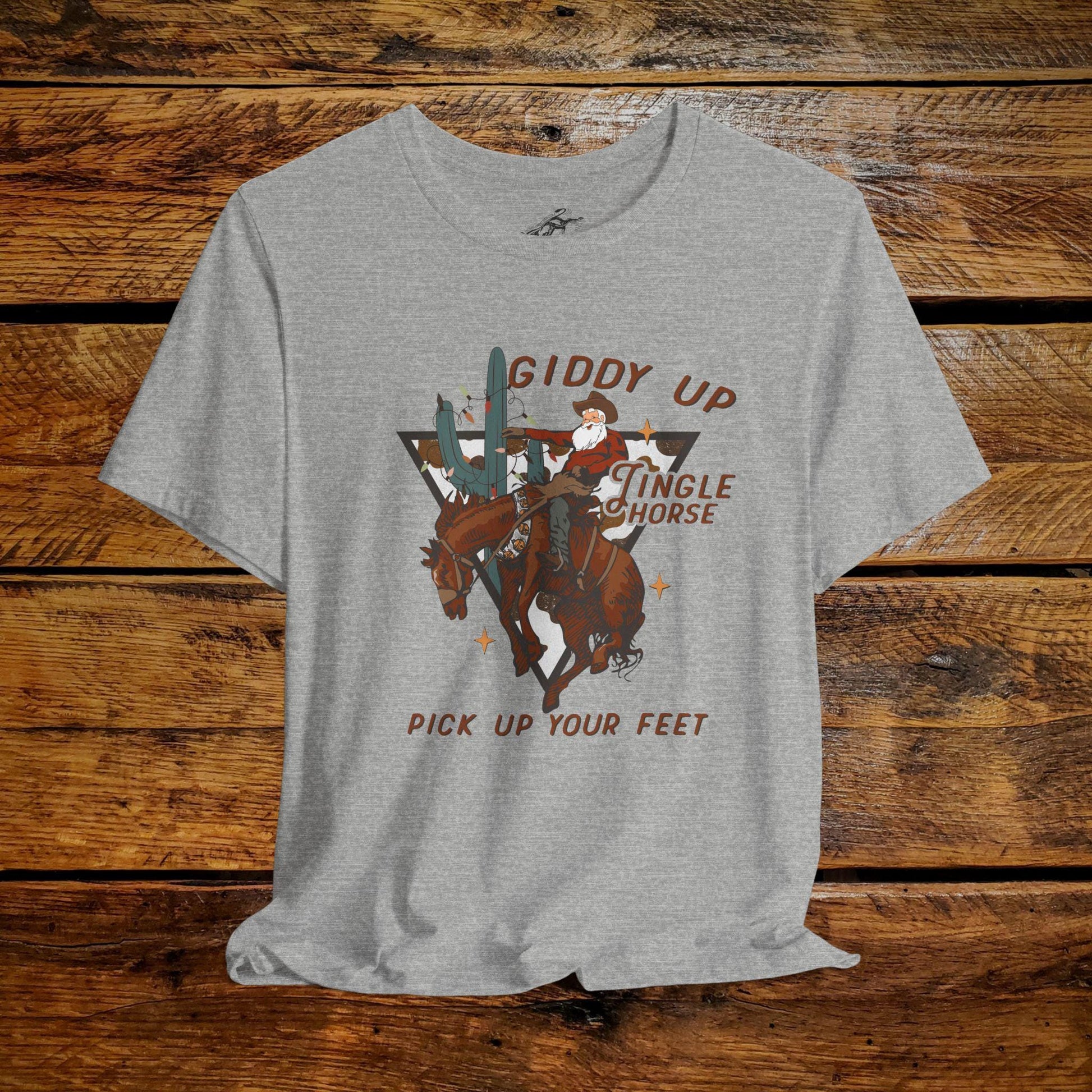 Giddy Up Jingle Horse Pick Up Your Feet - Premium Extra Soft Vintage Western Tee Shirt - Pick Your Color - Baby, Toddler, Youth, Adult Sizes