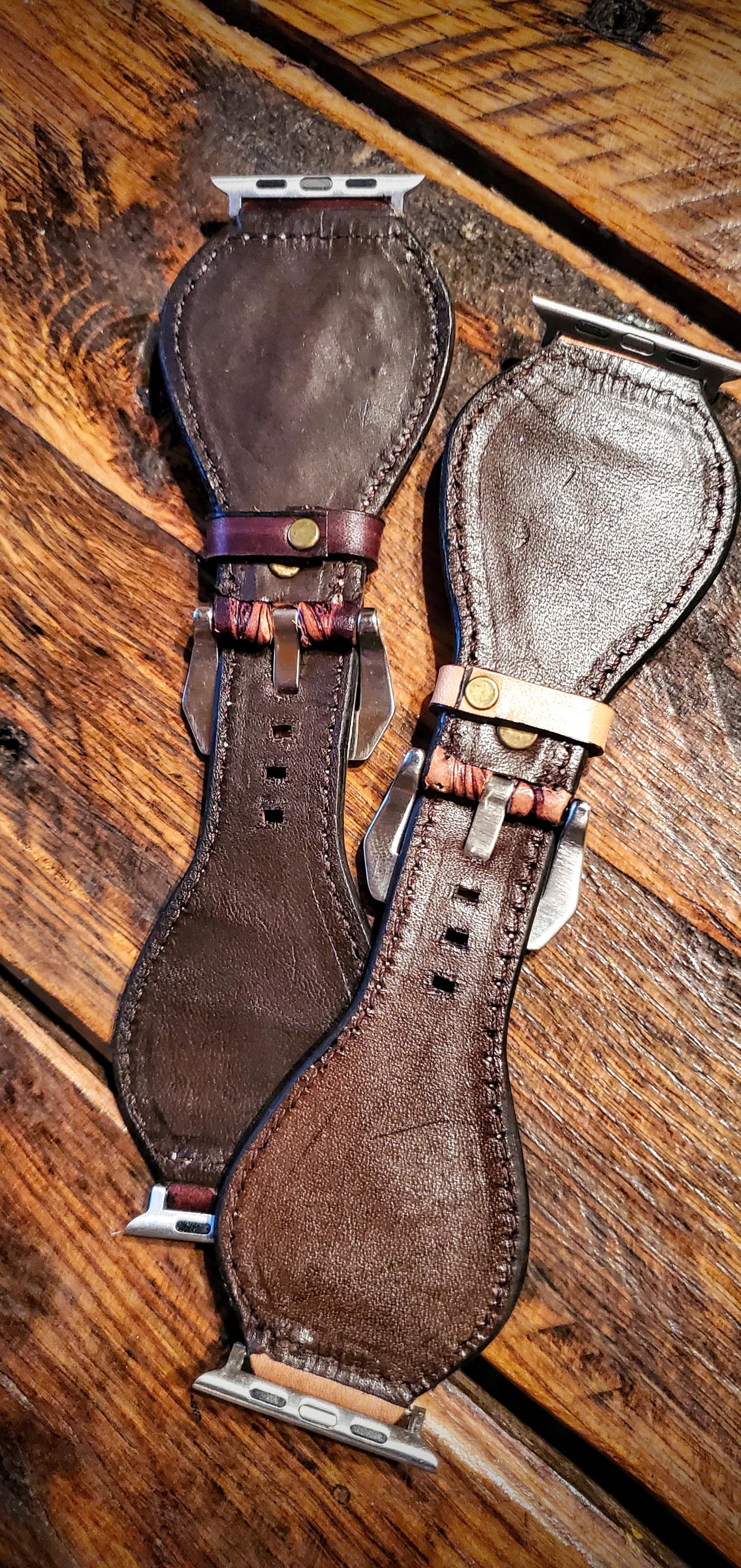 Hand Tooled Leather Watch Bands - Great Christmas Gifts & Stocking Stuffers!