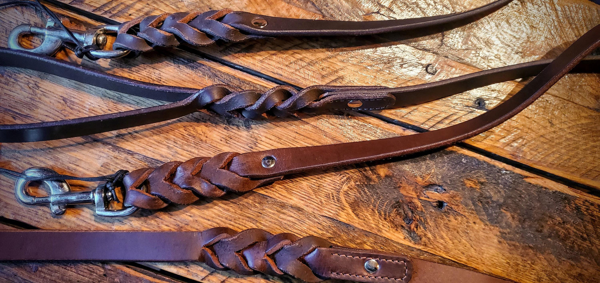 Solid Leather Braided Dog Leash with Snap - Unique Gift for Horse & Dog Lovers!