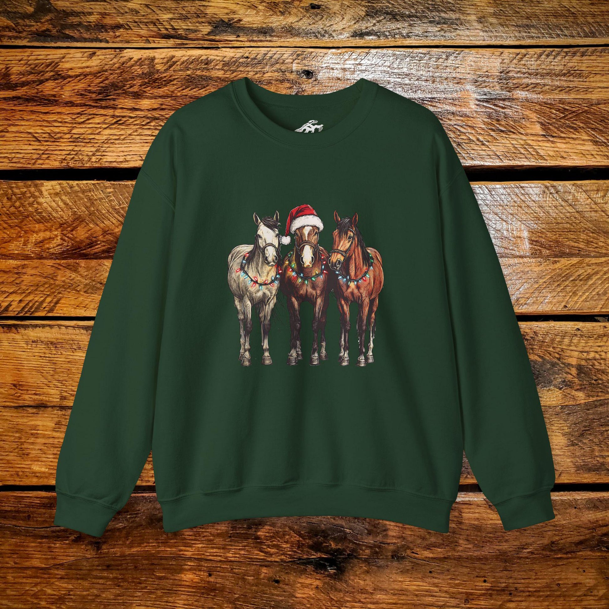 Christmas Ponies - Premium Vintage Western Sweatshirt - Pick Your Color - Youth & Adult Sizes