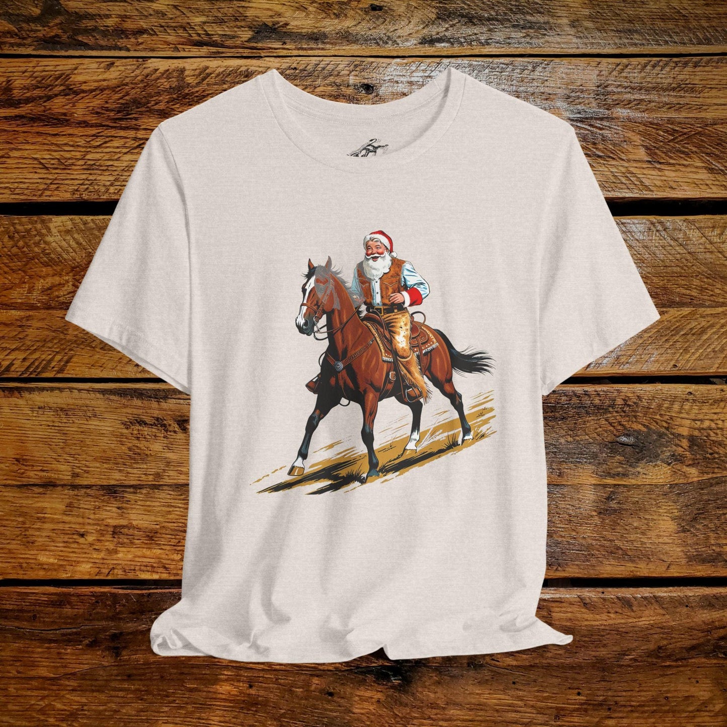 Vintage Cowboy Santa Galloping - Premium Extra Soft Vintage Western Tee Shirt - Pick Your Color - Baby, Toddler, Youth, Adult Sizes