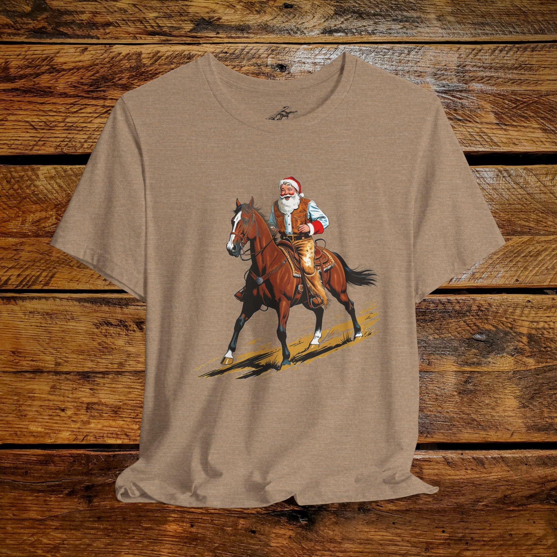 Vintage Cowboy Santa Galloping - Premium Extra Soft Vintage Western Tee Shirt - Pick Your Color - Baby, Toddler, Youth, Adult Sizes