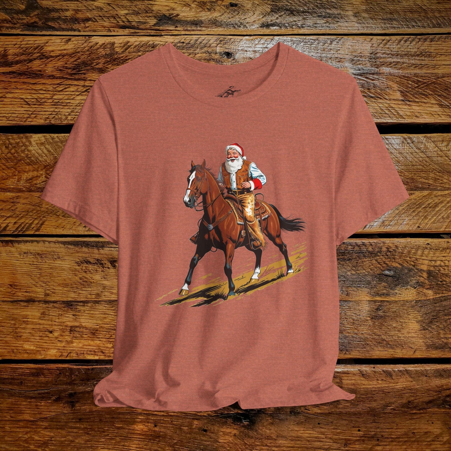 Vintage Cowboy Santa Galloping - Premium Extra Soft Vintage Western Tee Shirt - Pick Your Color - Baby, Toddler, Youth, Adult Sizes