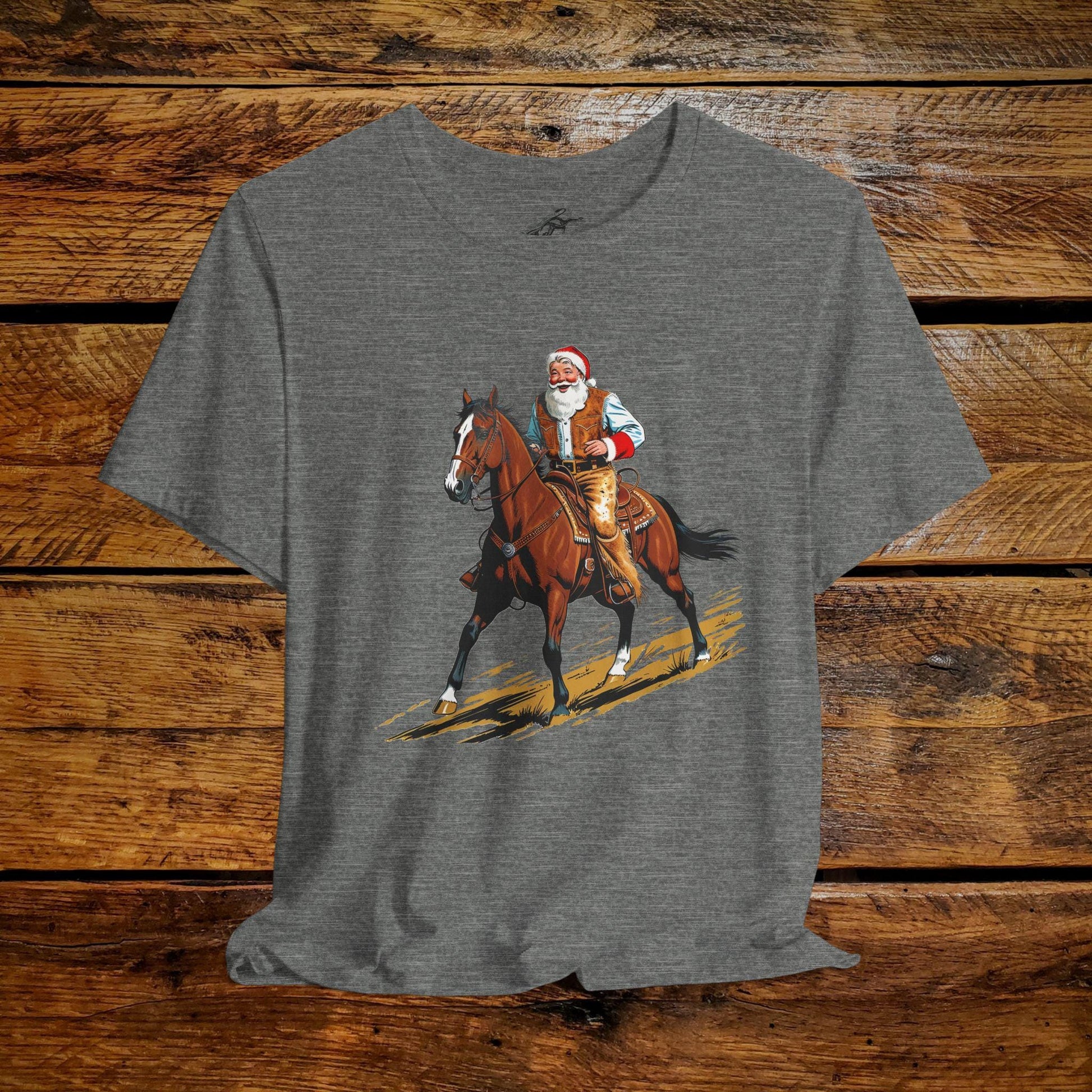 Vintage Cowboy Santa Galloping - Premium Extra Soft Vintage Western Tee Shirt - Pick Your Color - Baby, Toddler, Youth, Adult Sizes