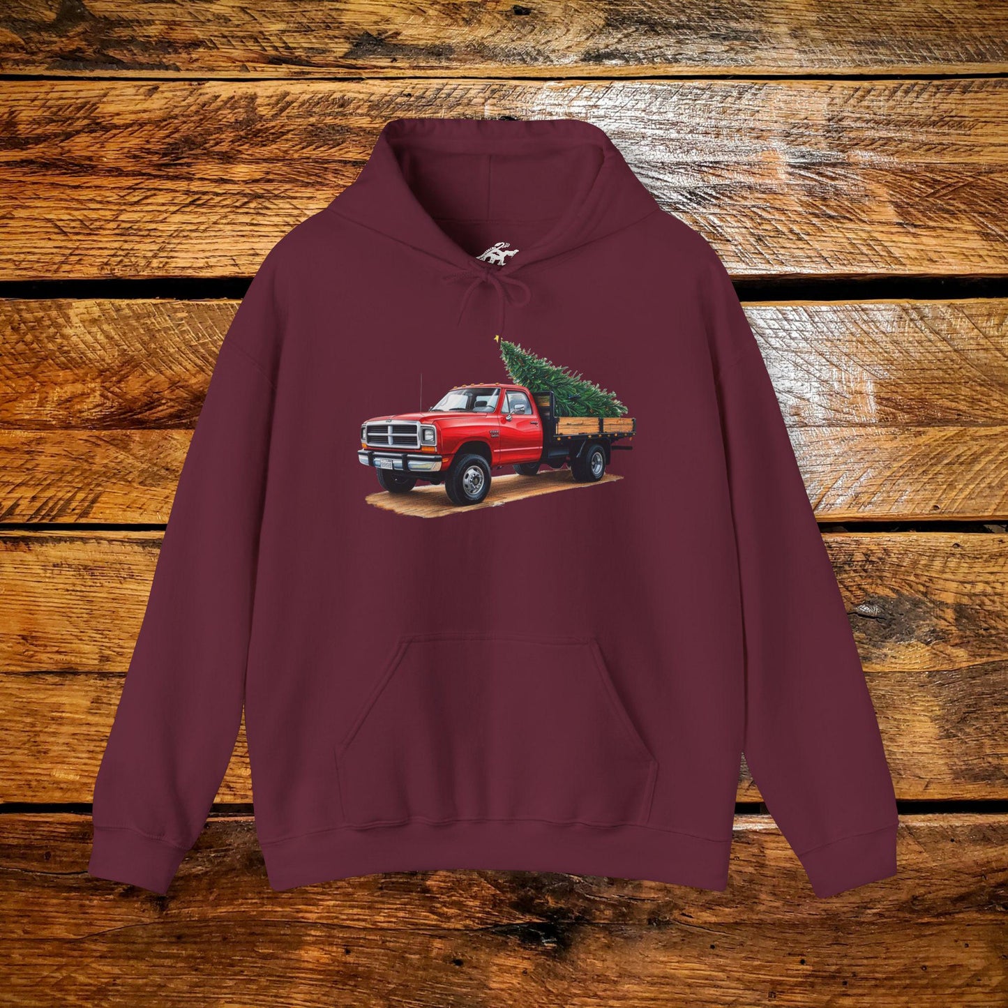 Vintage Ranch Truck with Christmas Tree - Premium Vintage Western Hoodie - Pick Your Color - Youth & Adult Sizes