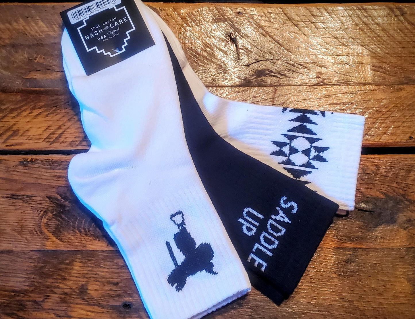 Retro Western Socks - Youth & Adult Sizes - Great Gifts! Christmas / Holiday Stocking Stuffers