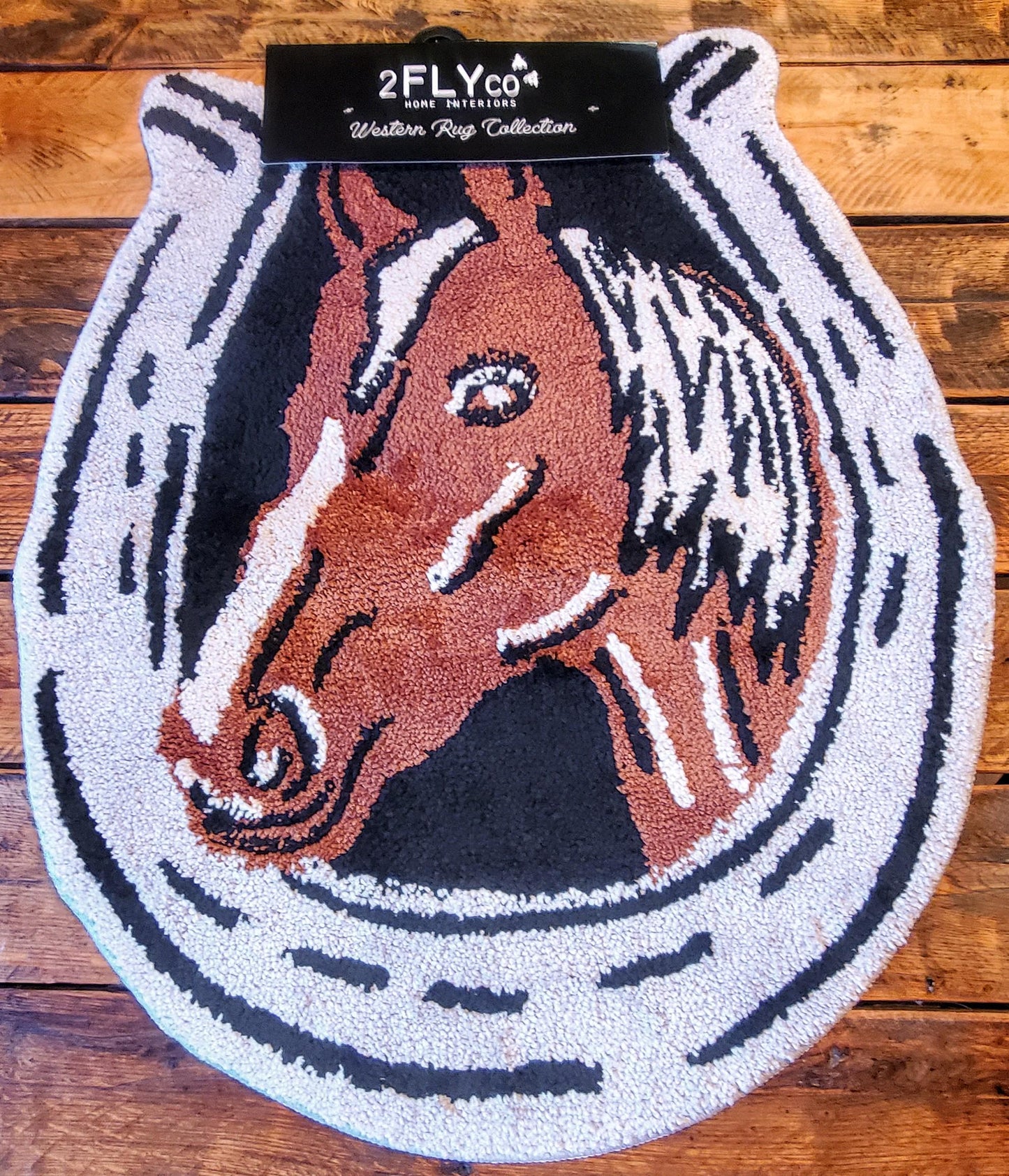 Western Chenille Anti-Slip Accent/ Bathroom Rugs - Hereford, Concho, Horse