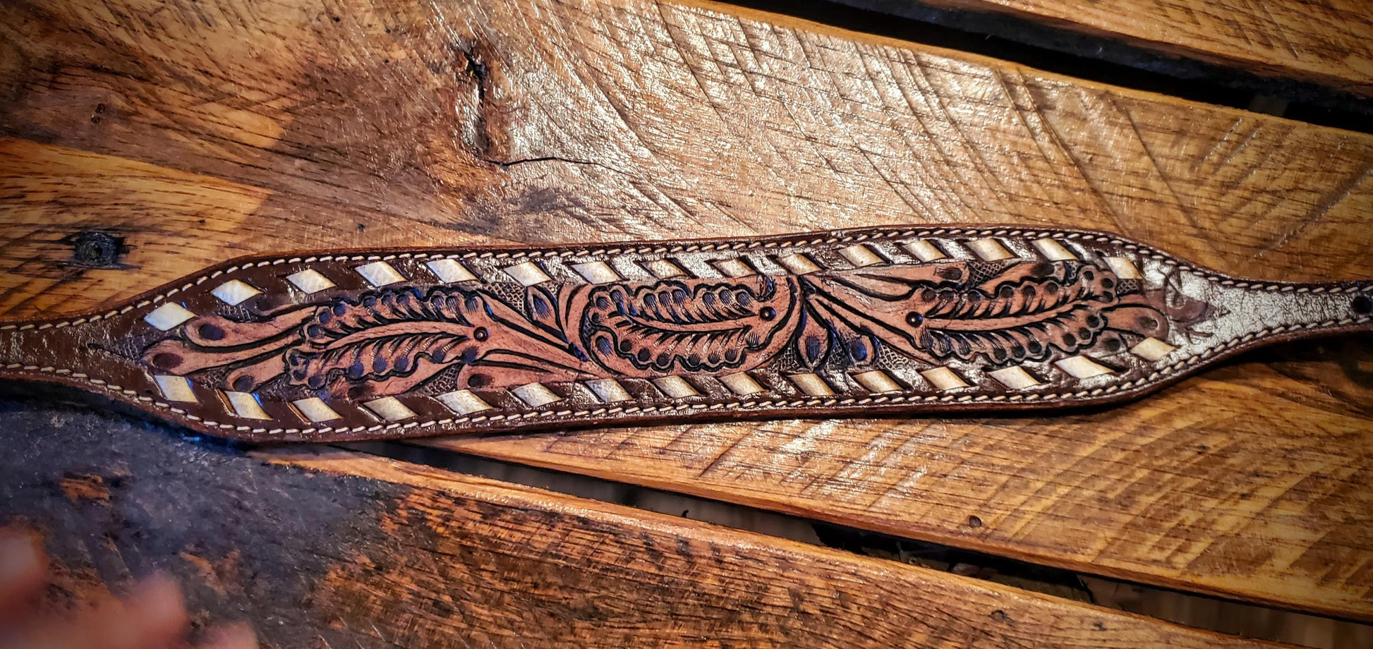 Adjustable Tooled Leather & Beaded Wither Straps - Great Gifts for horse lovers!