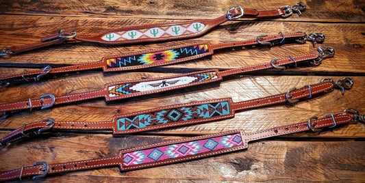 Adjustable Beaded Leather Wither Straps - Great Gifts for horse lovers!