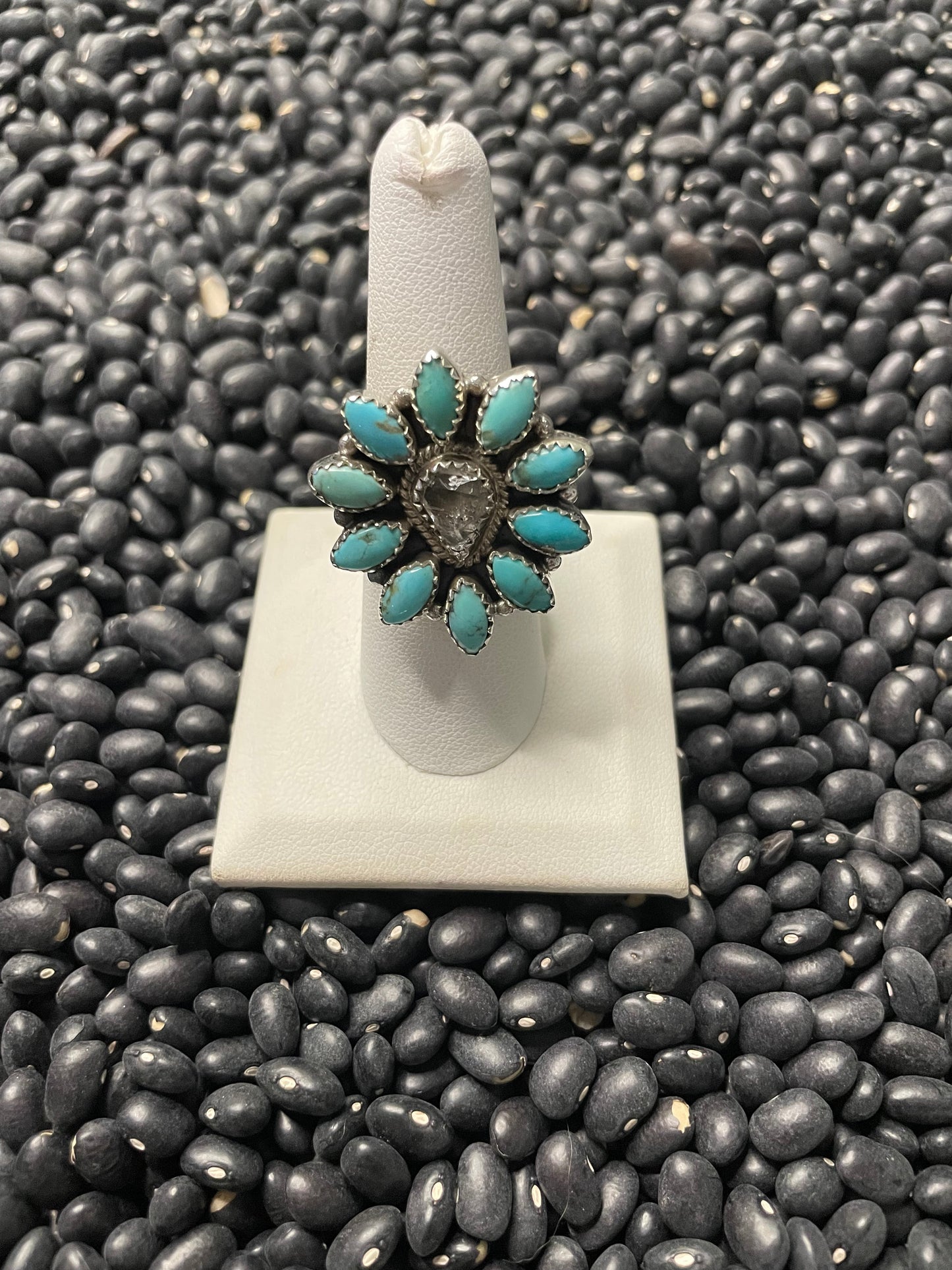 Beautiful Sterling Silver & Turquoise Adjustable Ring