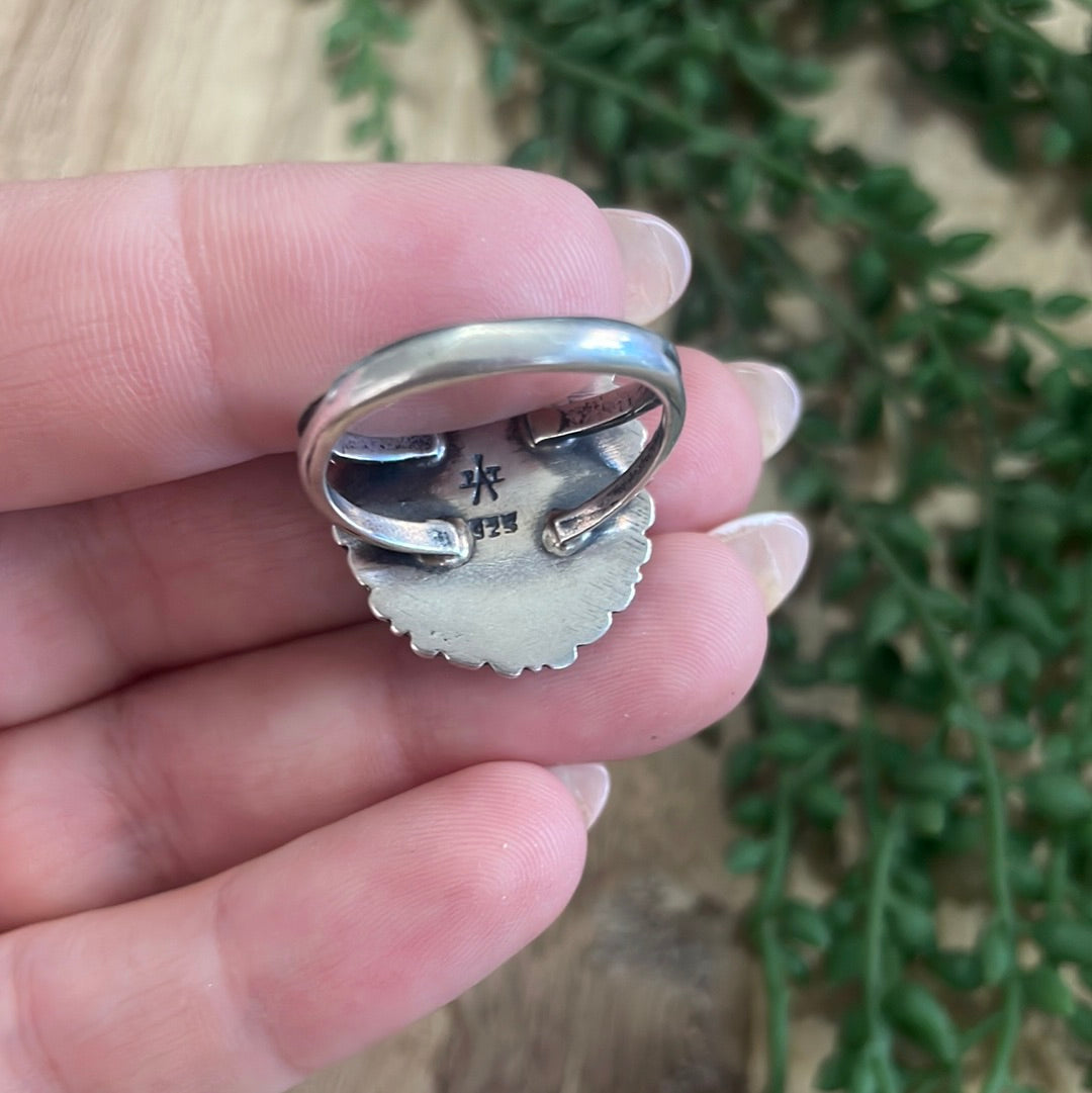 “Dreamy ” Navajo Pink Dream & Sterling Silver Ring Signed