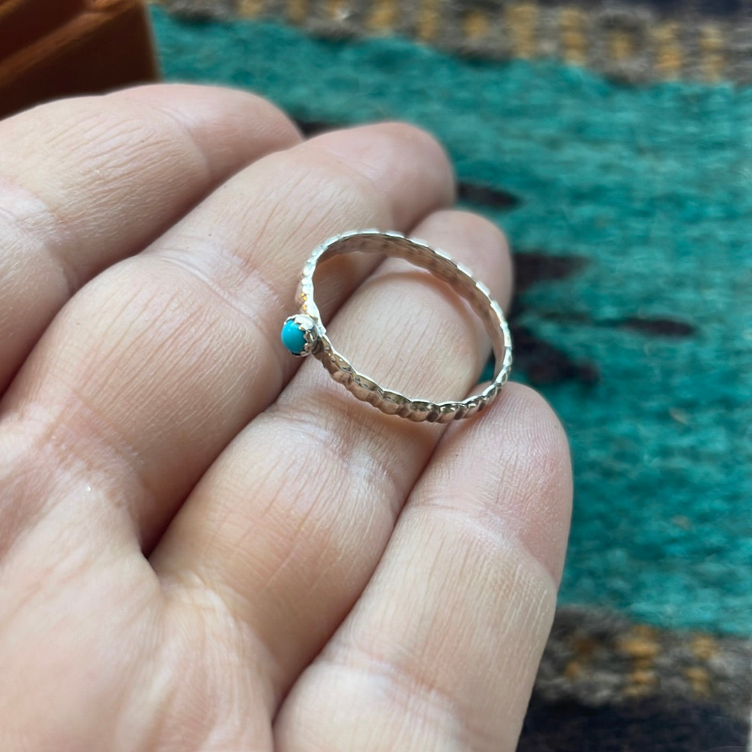 “The Dainty” Navajo Sterling Silver & Turquoise Ring