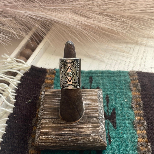 Beautiful Navajo Sterling Ring Size 6 Signed