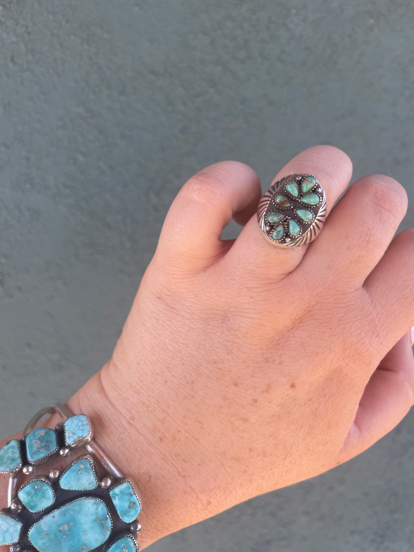 “The Marie” Handmade Sterling Silver & Turquoise Adjustable Ring