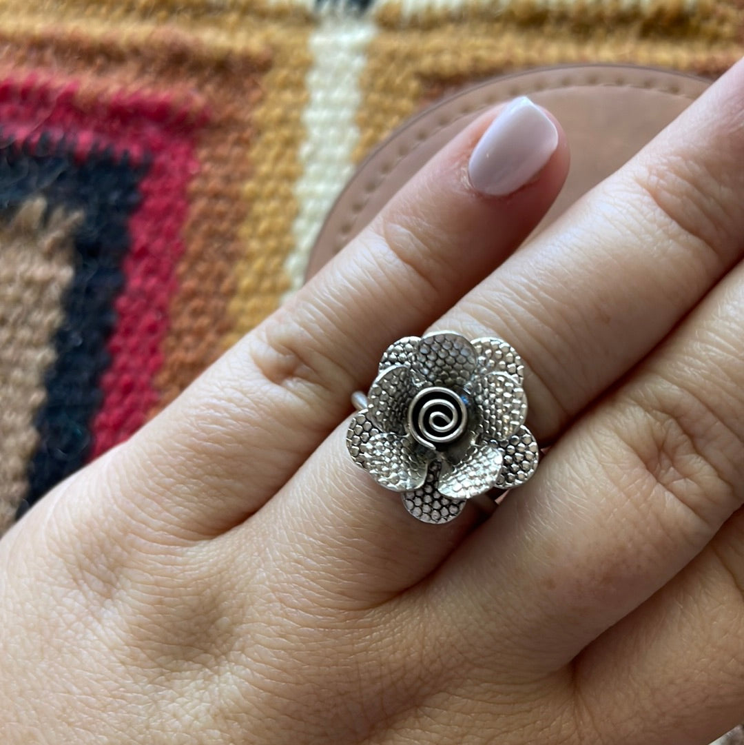 “The Bloom” Handmade Sterling Silver Adjustable Ring