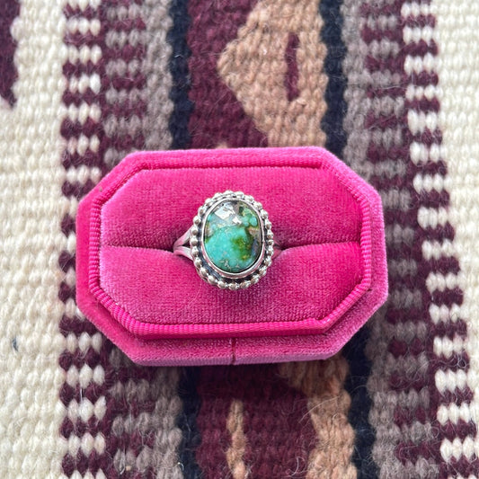 “The Taylor” Navajo Turquoise Sterling Silver Ring Size 9.5