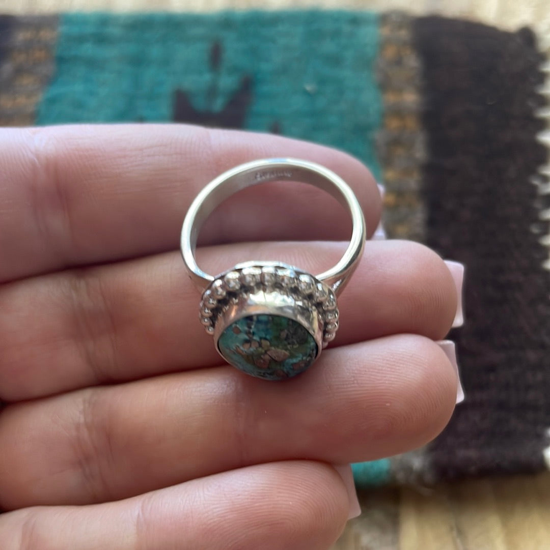 “The Andi” Navajo Turquoise Sterling Silver Ring Size 9.5