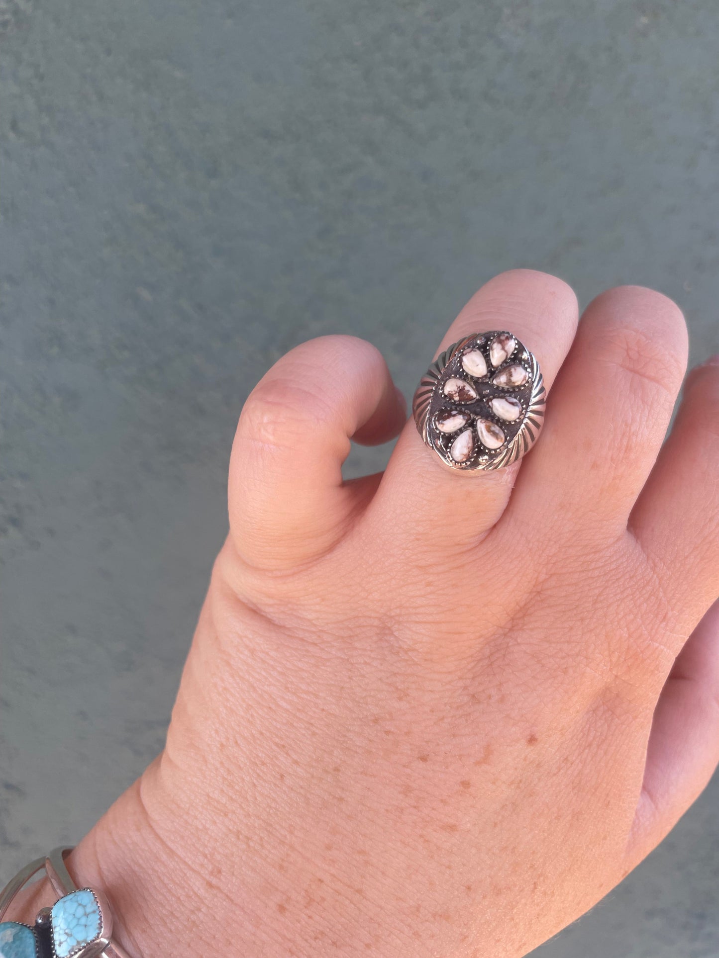 “The Marie” Handmade Sterling Silver & Wild Horse Adjustable Ring