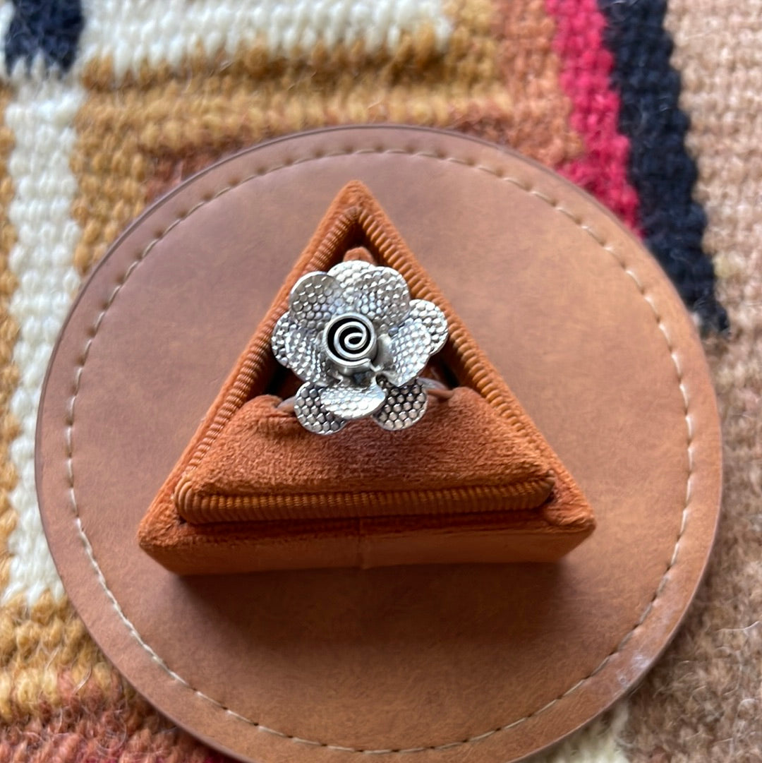 “The Bloom” Handmade Sterling Silver Adjustable Ring