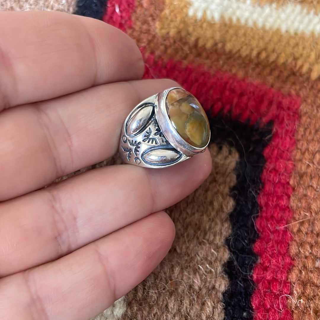 Beautiful Navajo Sterling Silver Tigers Eye Ring