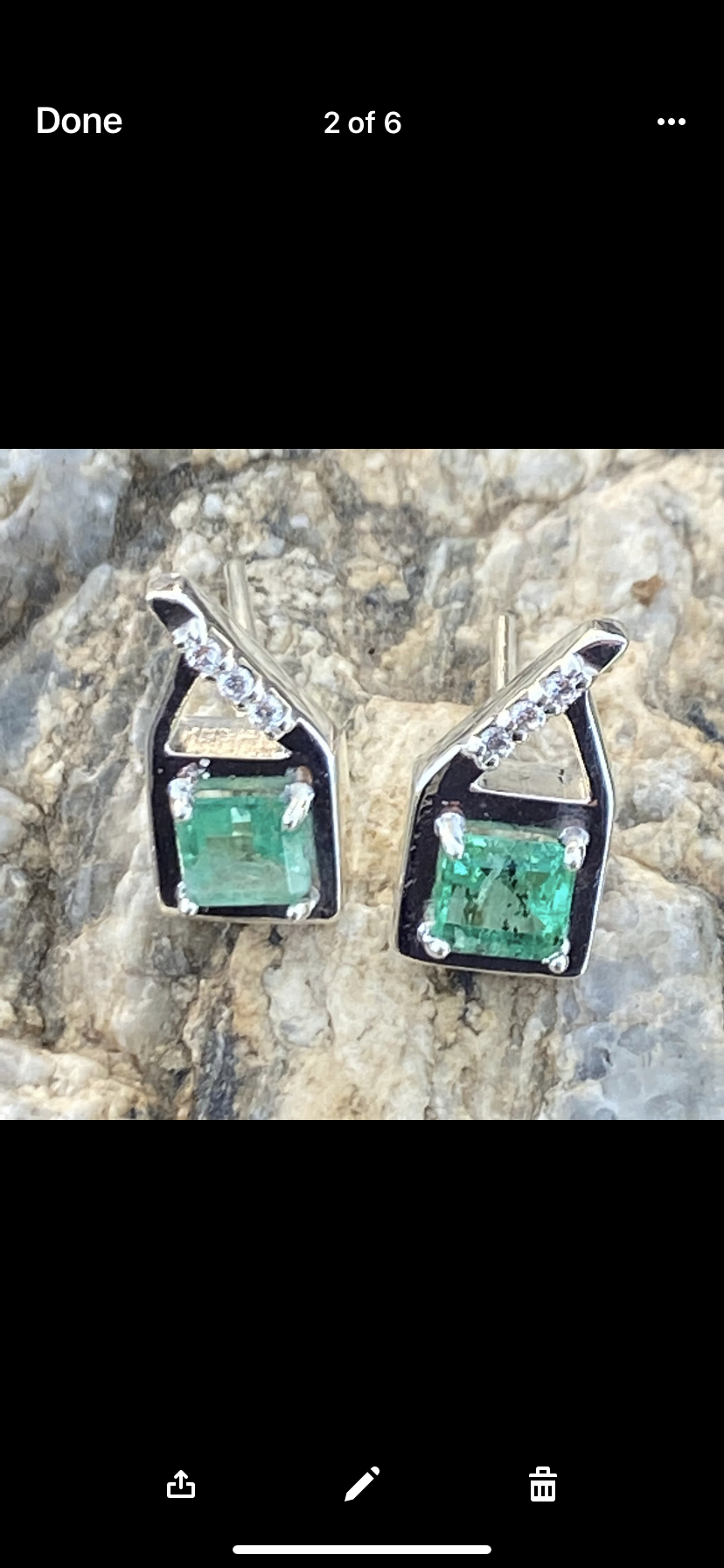 Colombian Emerald Earrings & Ring Set in Sterling Silver