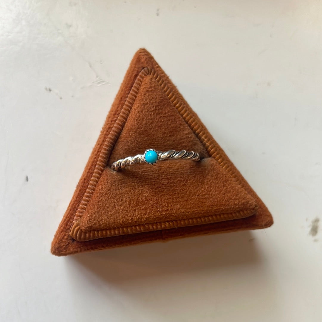 “The Dainty” Navajo Sterling Silver & Turquoise Ring