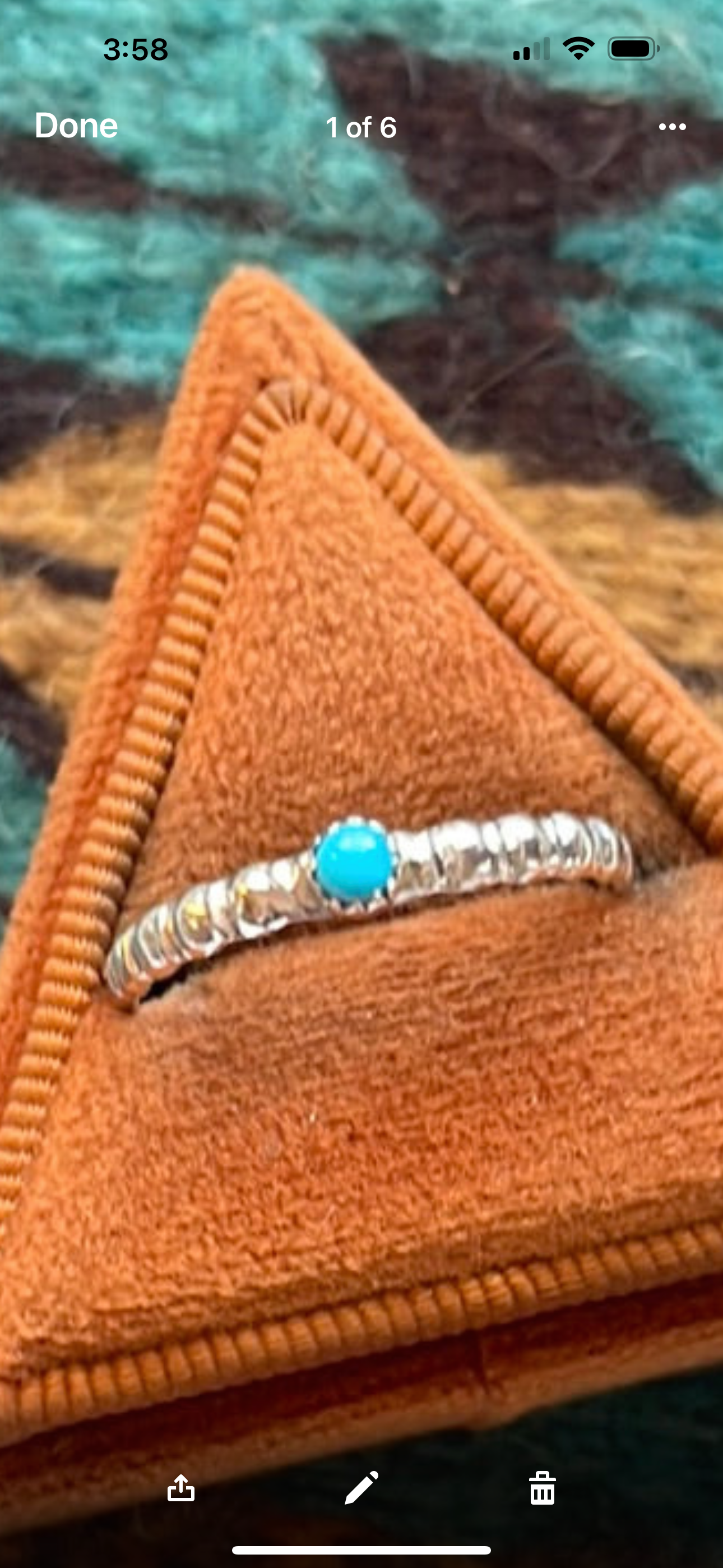 “The Dainty” Navajo Sterling Silver & Turquoise Ring