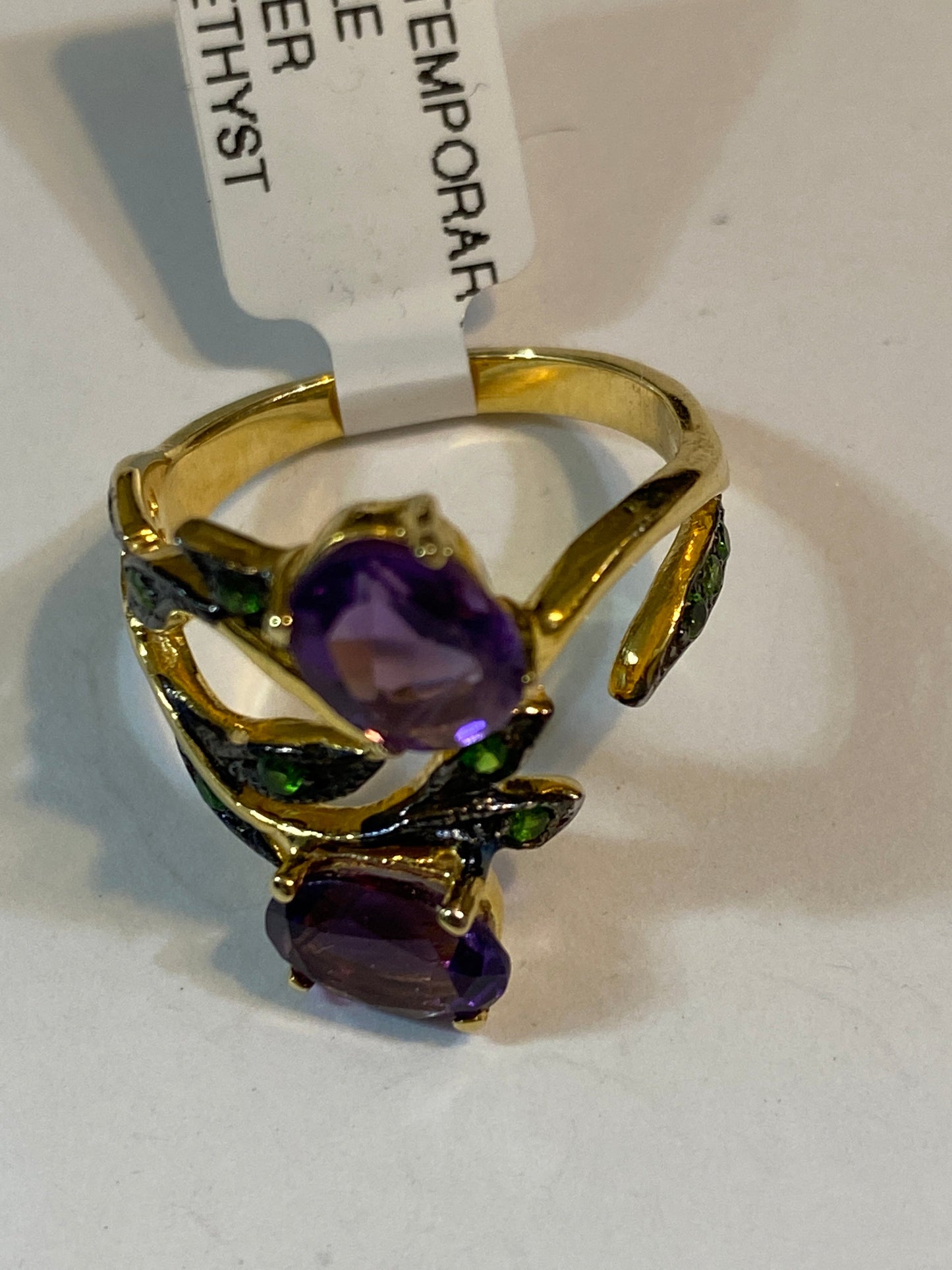 Amethyst Tsavorite Ring 6.5