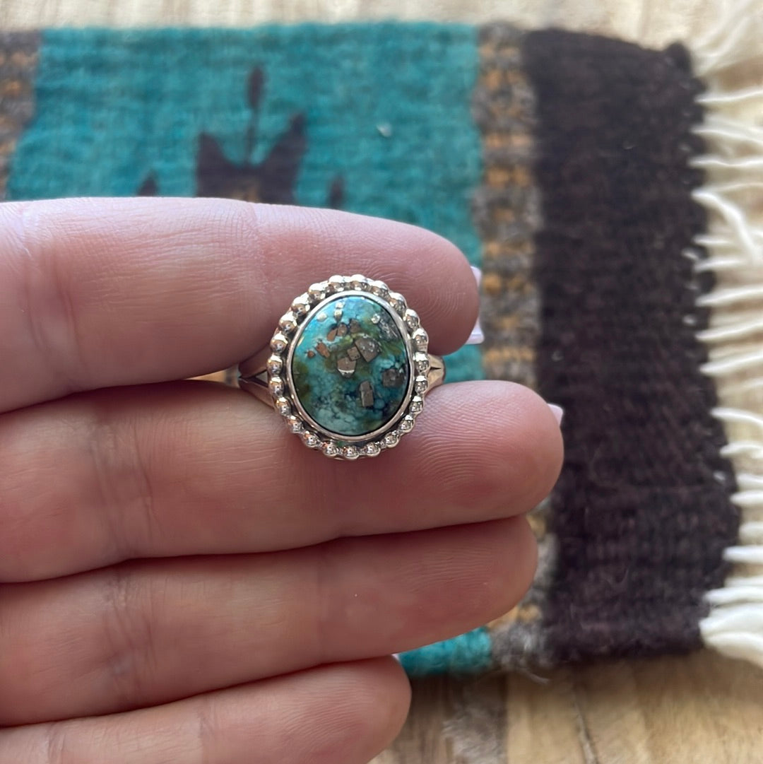 “The Andi” Navajo Turquoise Sterling Silver Ring Size 9.5