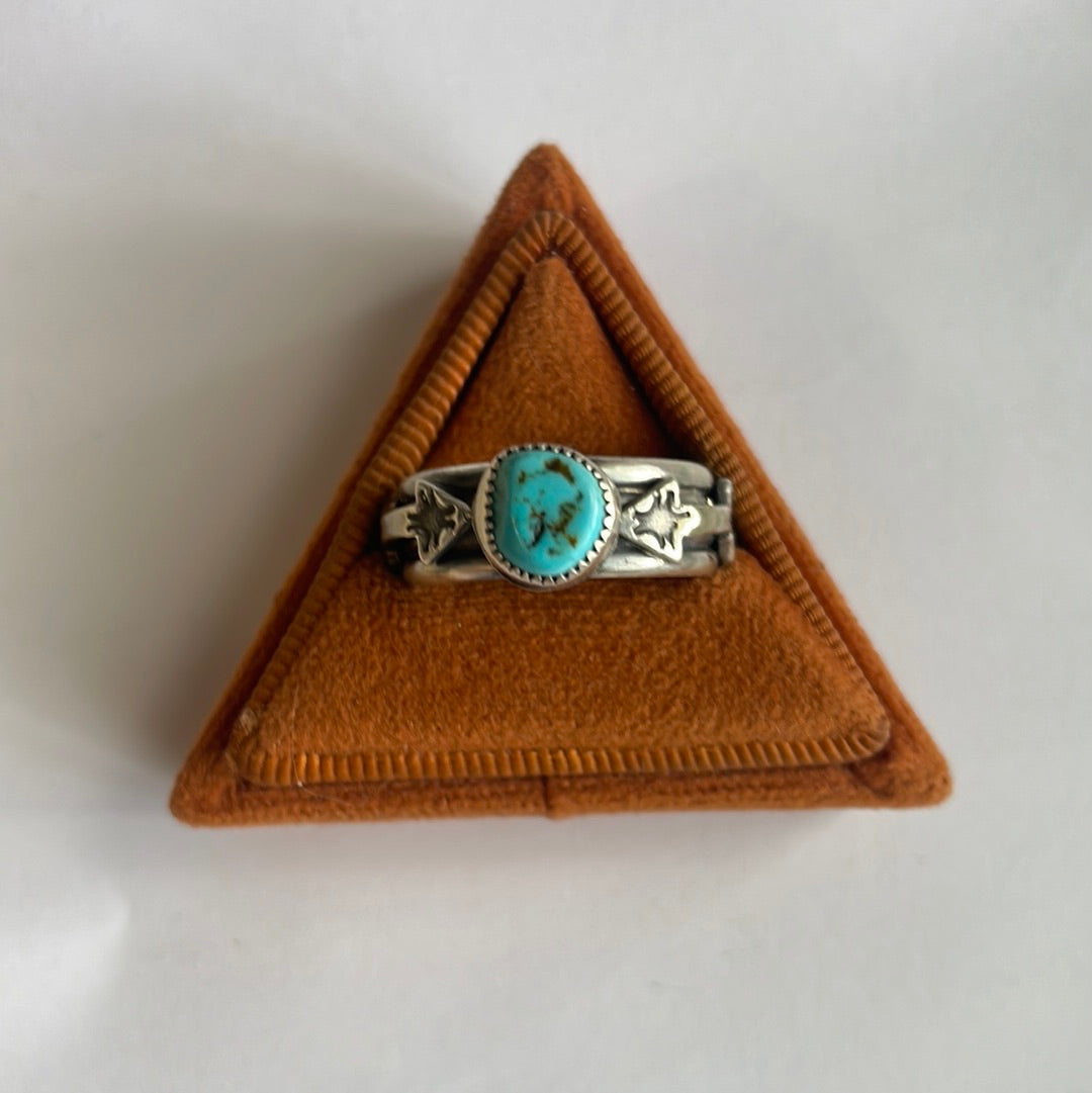 “The Double Arrow” Navajo Turquoise Sterling Silver Ring